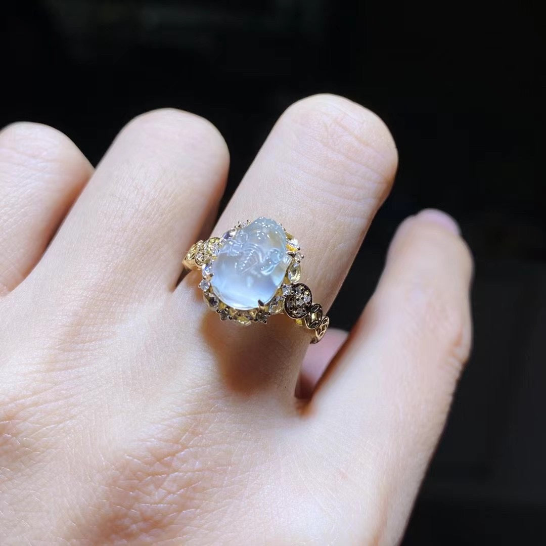 Bague Pixiu Bague Personnalisée Jade Naturel Grade A
