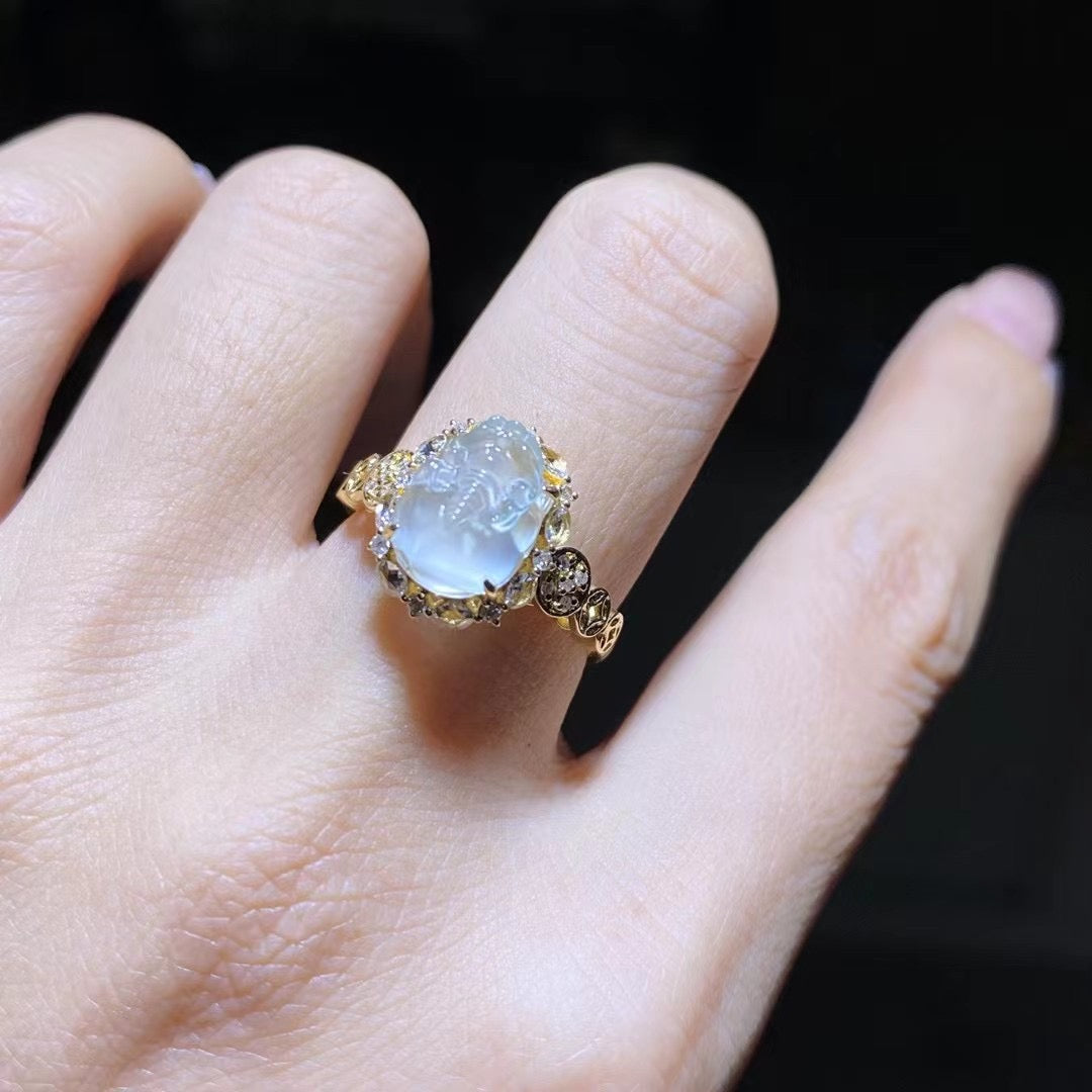 Bague Pixiu Bague Personnalisée Jade Naturel Grade A