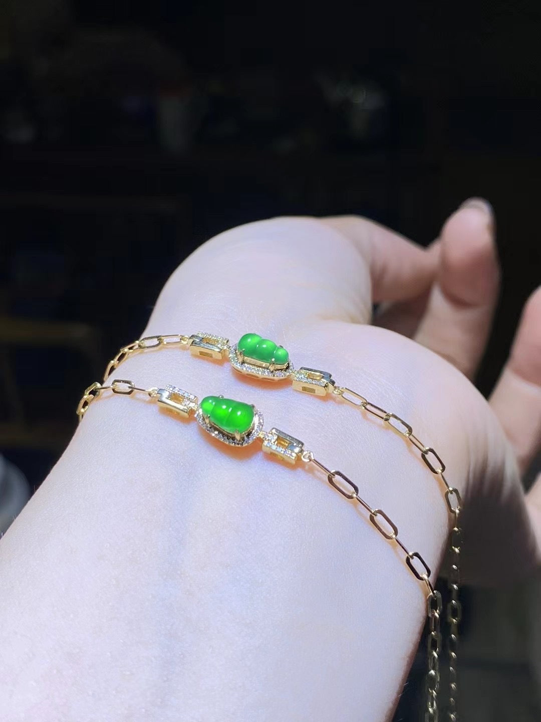 Bracelet Hulu en jade naturel de grade A