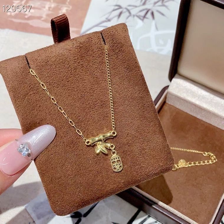15. Kalung Liontin Bambu Perak 999 dengan Tanda & Sertifikasi S999 15. Bamboo Pendant Necklace Siver 999 with S999 Mark & Certification