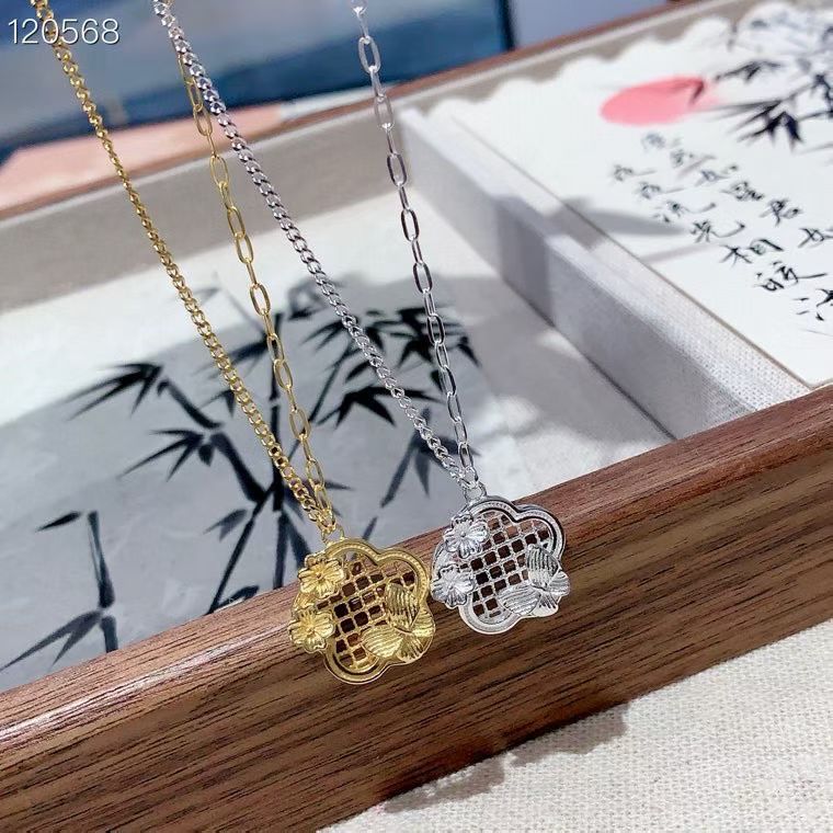 16. Kalung Liontin Bunga Perak 999 dengan Tanda & Sertifikasi S999 16. Flower Pendant Necklace Siver 999 with S999 Mark & Certification