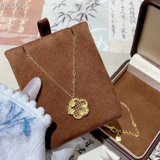 16. Kalung Liontin Bunga Perak 999 dengan Tanda & Sertifikasi S999 16. Flower Pendant Necklace Siver 999 with S999 Mark & Certification